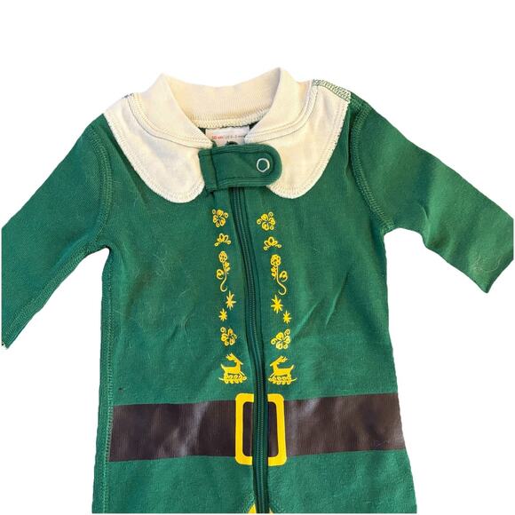 Hanna Andersson Sz 0-3 Mo (50cm) 100% Organic Cotton Zip Up One-Piece Elf Pajama - Picture 4 of 10